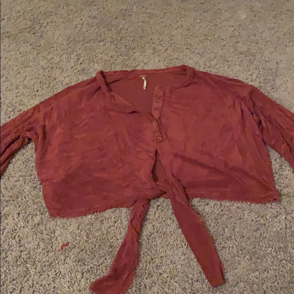 Rust colored tie crop top